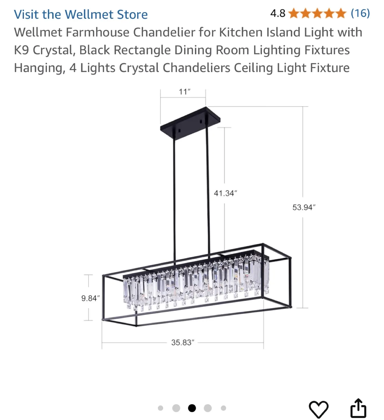 Wellmet Farmhouse Chandelier - Kitchen Island Light image indicator(3)