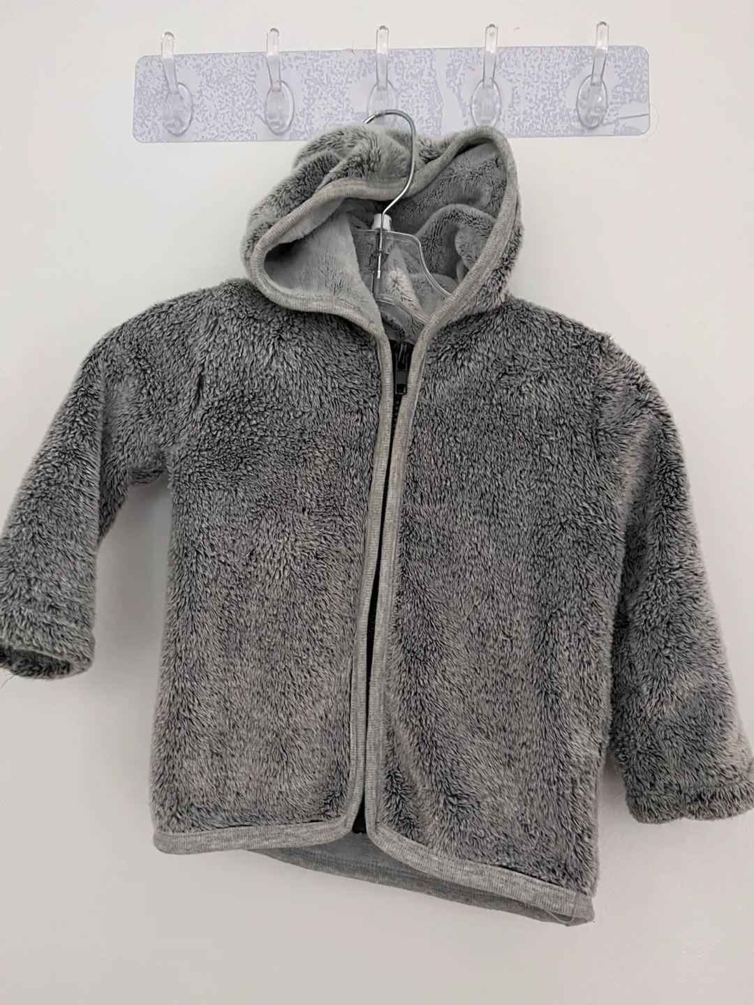 Grey Fleece Hooded Jacket thumbnail