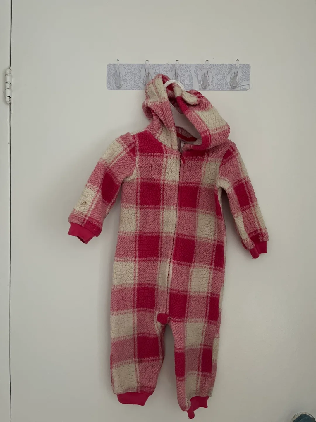 Pink Plaid Baby Onesie thumbnail
