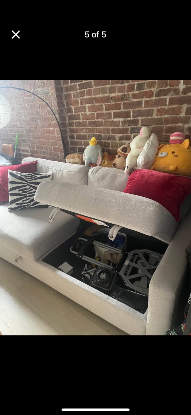 Light Gray Sofa with Storage - photo 3