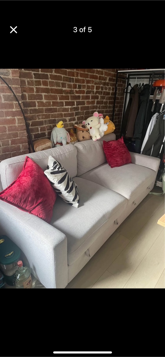 Light Gray Sofa with Storage