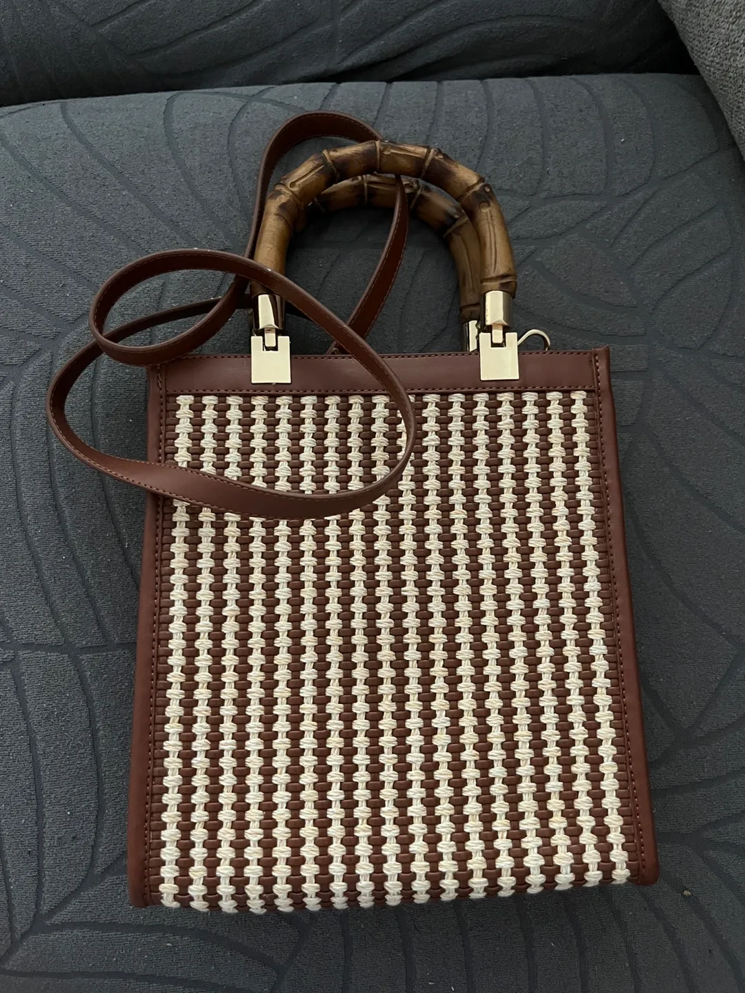 Ann Taylor woven mini tote bag image indicator(5)
