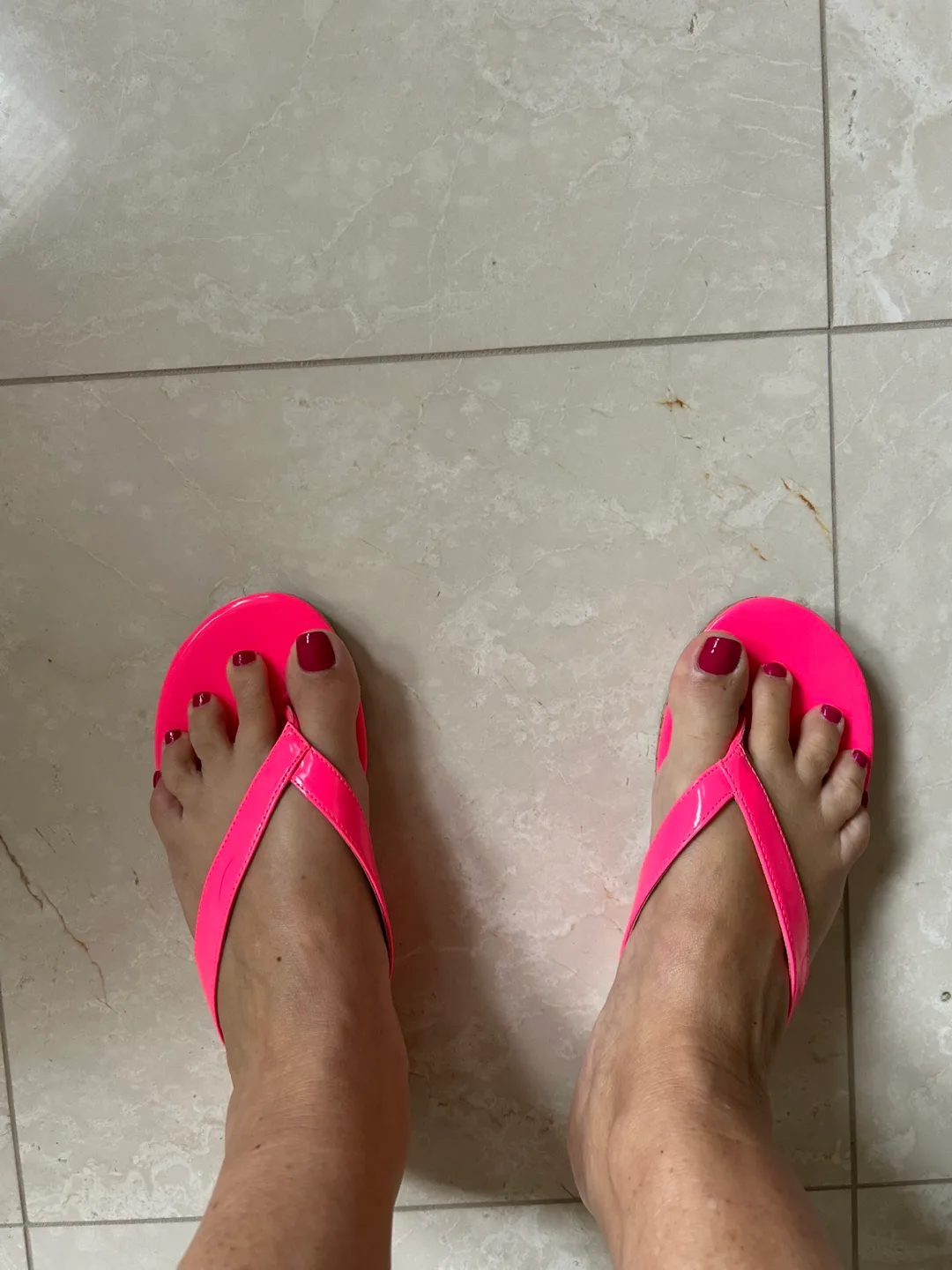 Nine West Hot Pink Flip Flops thumbnail