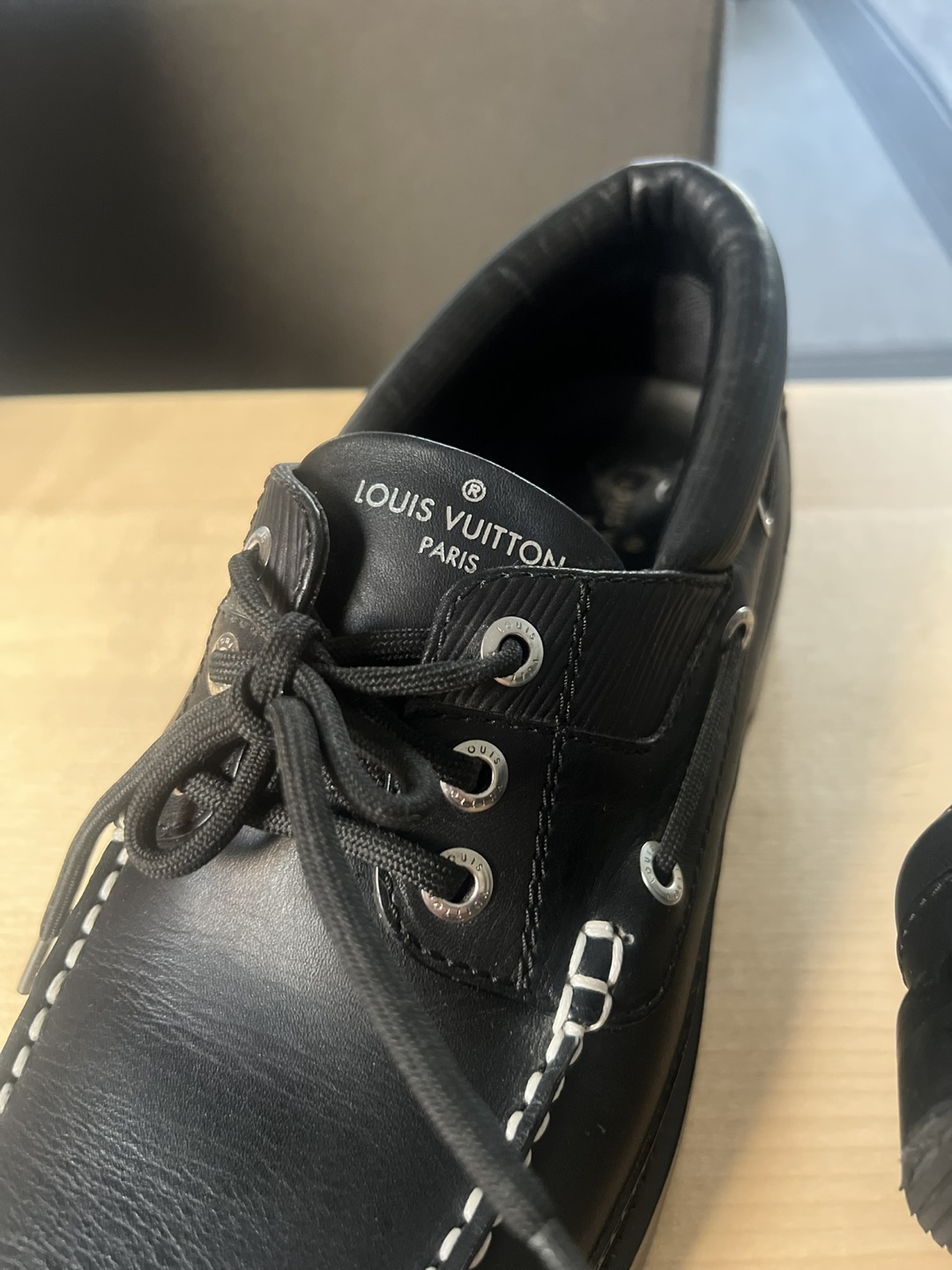 Louis Vuitton Black Leather Boat Shoes - photo 5