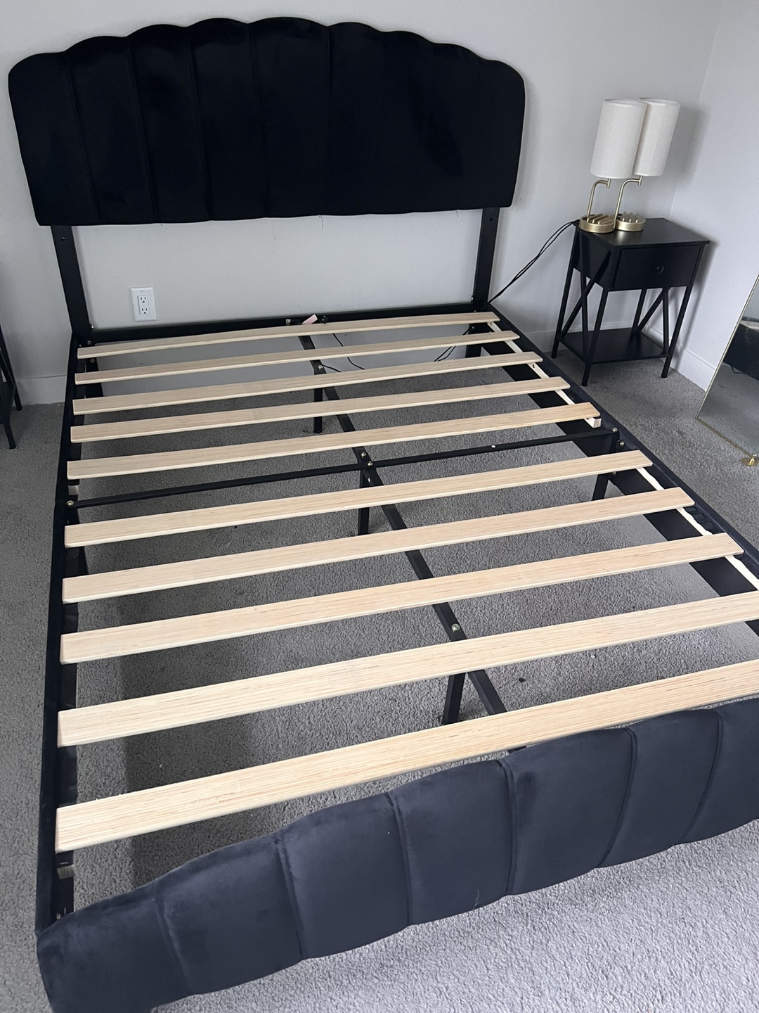 Black Velvet Bed Frame - photo 3
