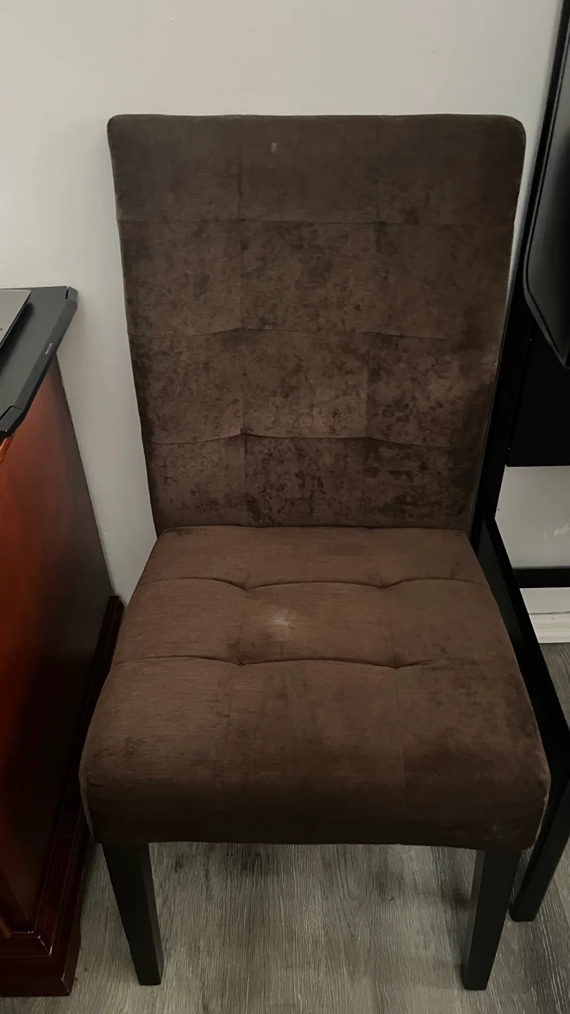 2 Brown Upholstered Dining Chair thumbnail