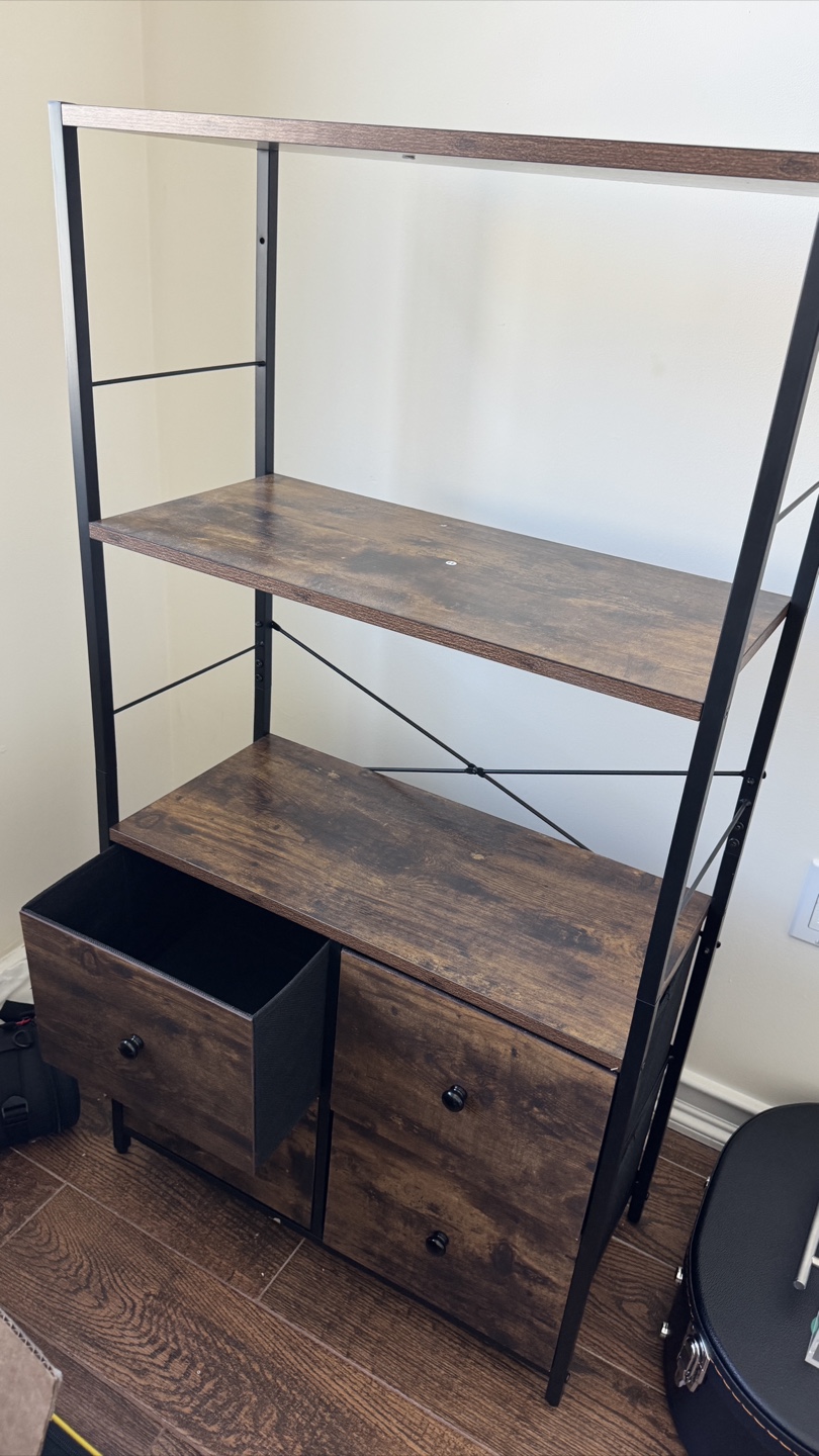 Industrial Bookshelf with Storage Cabinet - photo 4