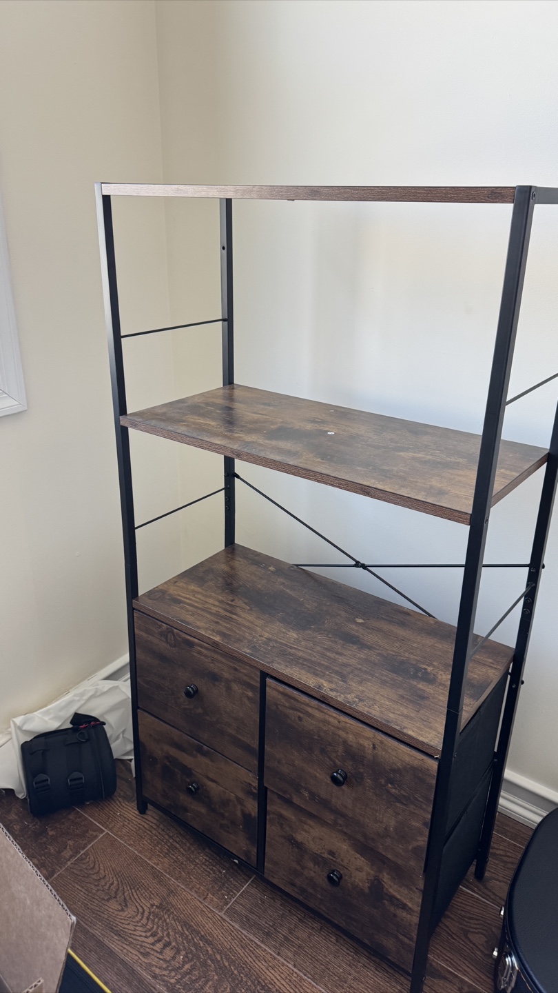 Industrial Bookshelf with Storage Cabinet - photo 2