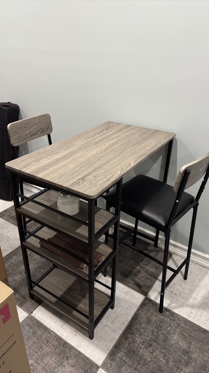 3-Piece Dinner Table Set with 2 Chairs