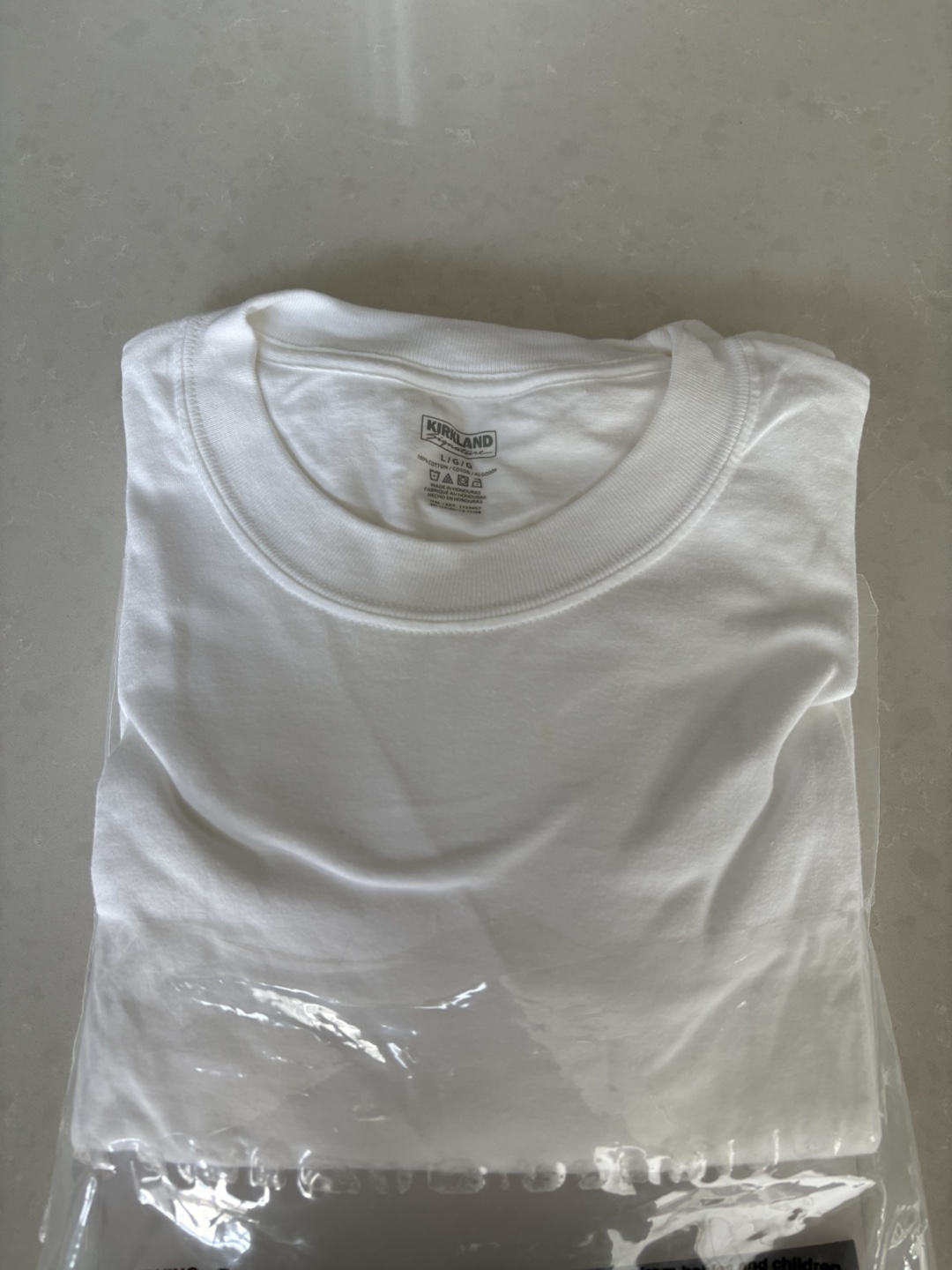 Kirkland Signature Men's White T-Shirts, Large,3-Pack - photo 2