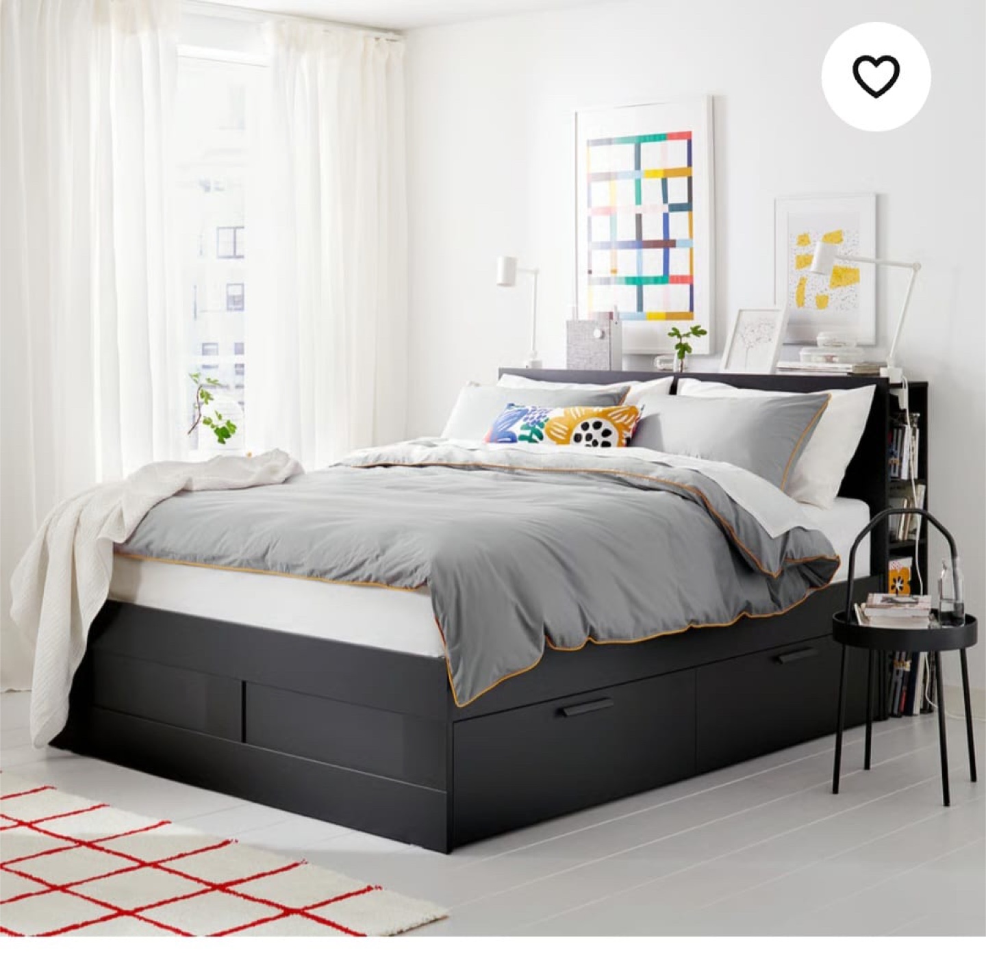 IKEA Brimnes Bed Frame with Storage & Headboard - photo 2