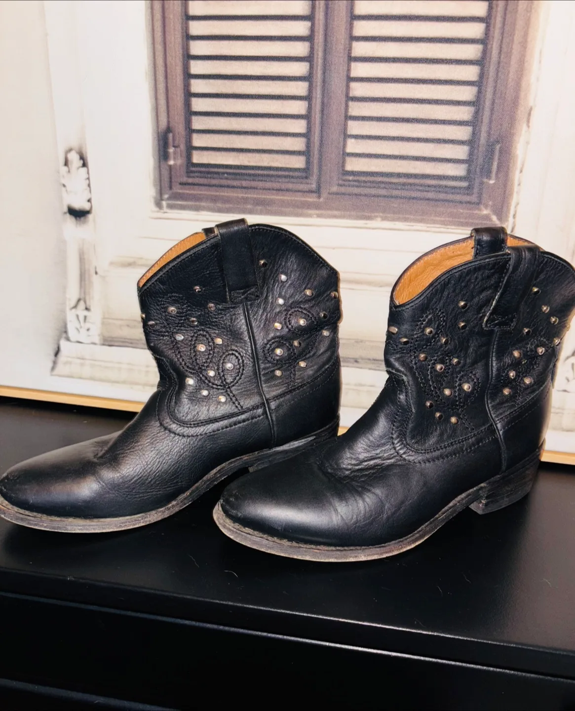 Miz Mooz Cozumel studded ankle cowboy boot size 6.5 thumbnail
