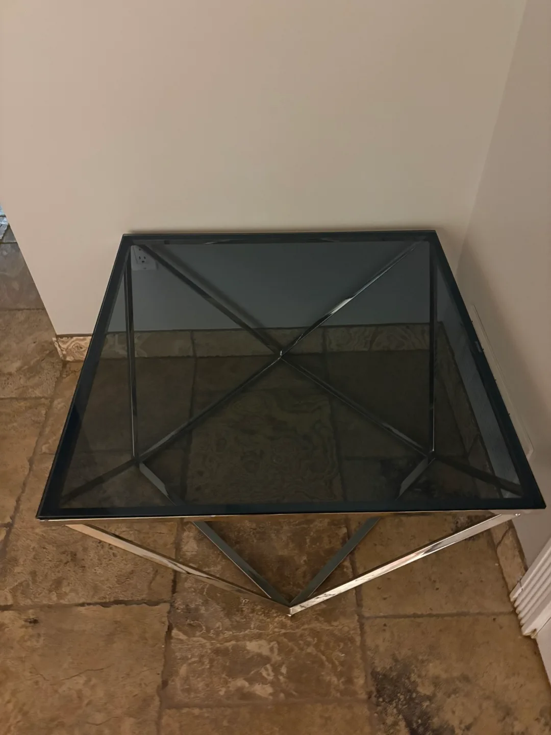 Glass Top Coffee Table with Chrome Base image indicator(2)