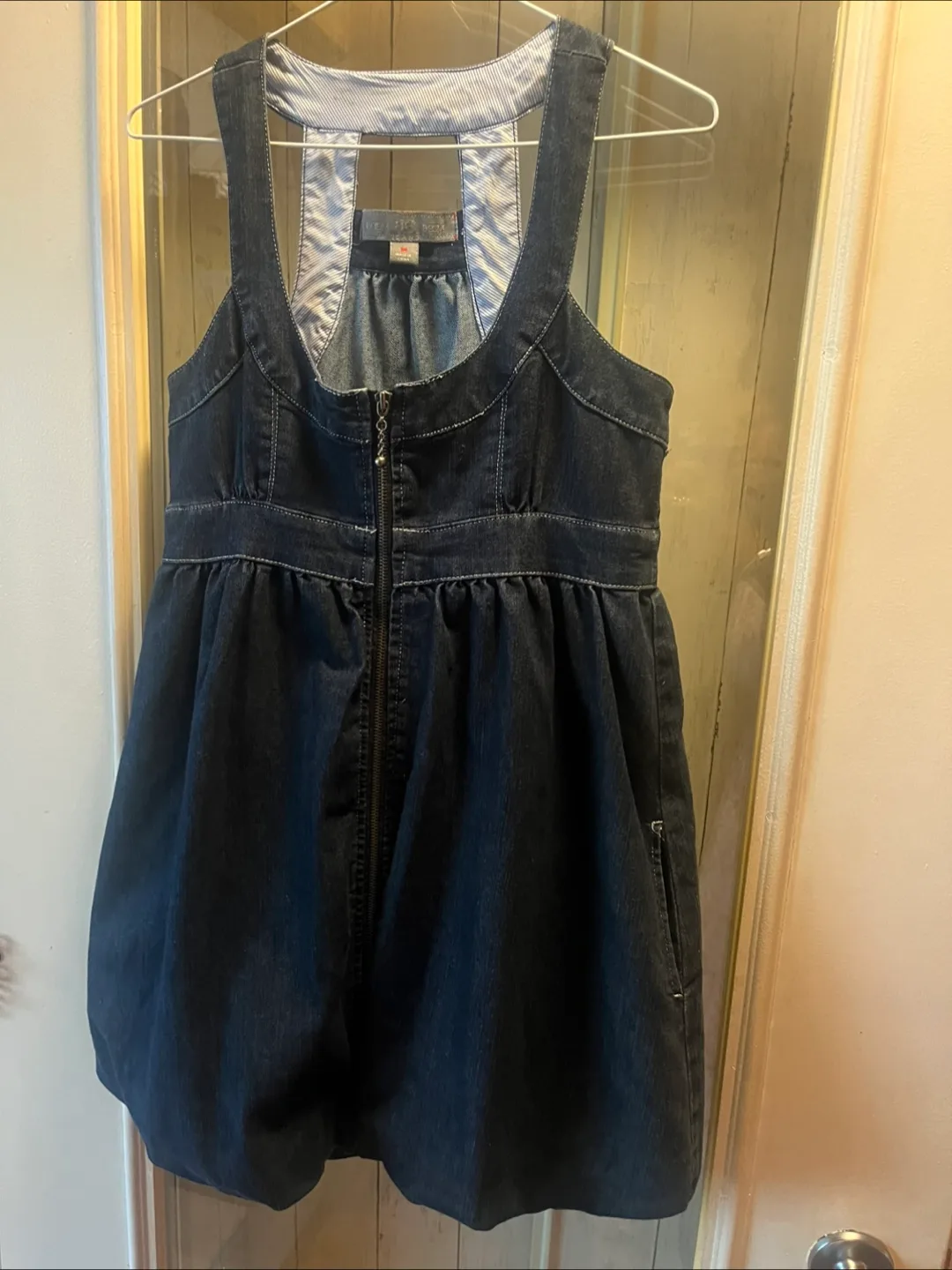 Denim Jumper Dress - Size Medium thumbnail