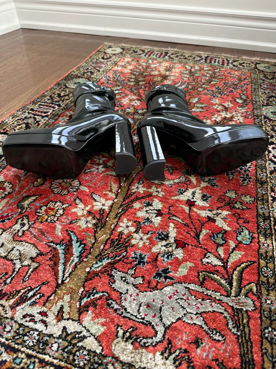 Brand new Versace Black Patent Leather Platform Boots - Size 39 image indicator(3)