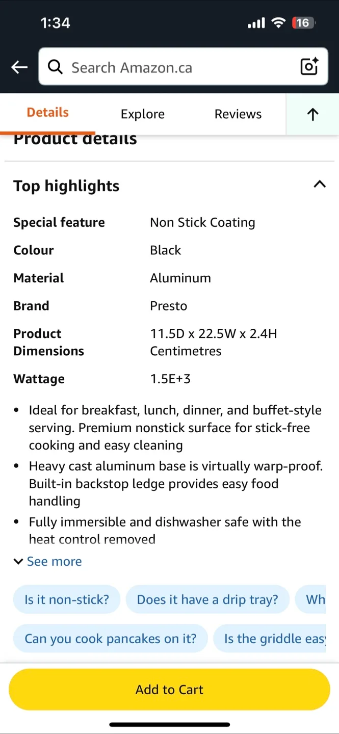 Presto Cool Touch Electric Griddle image indicator(4)