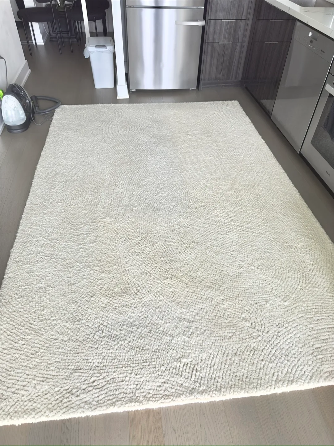 Moving Sale!!! White Wool Handmade Rug image indicator(4)