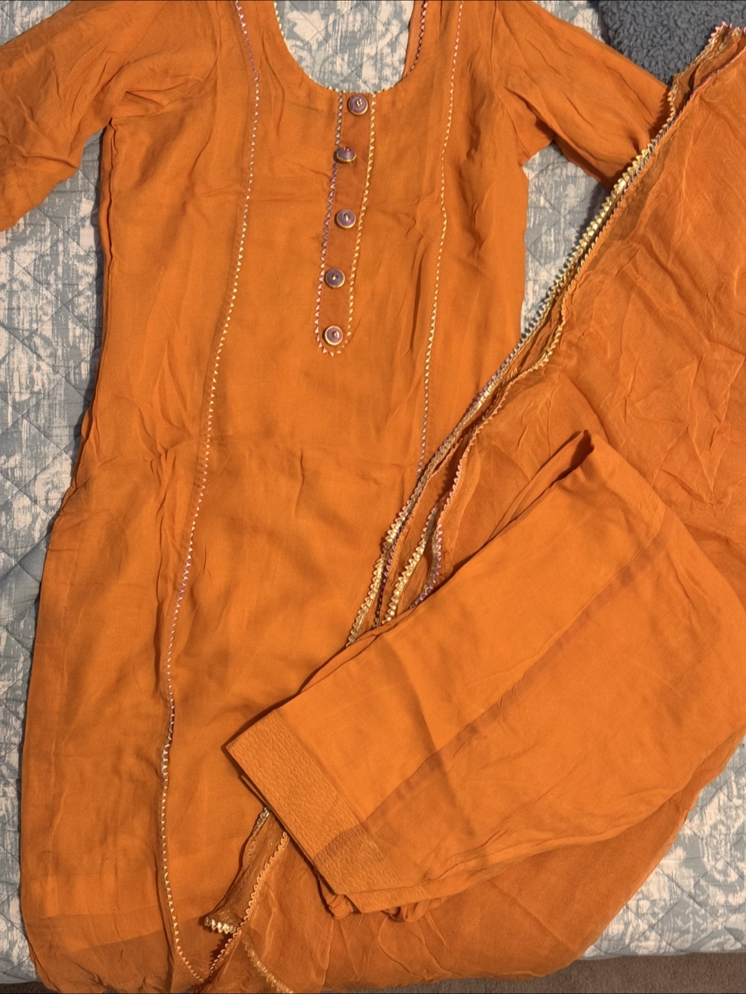 Orange Salwar Kameez Suit Set