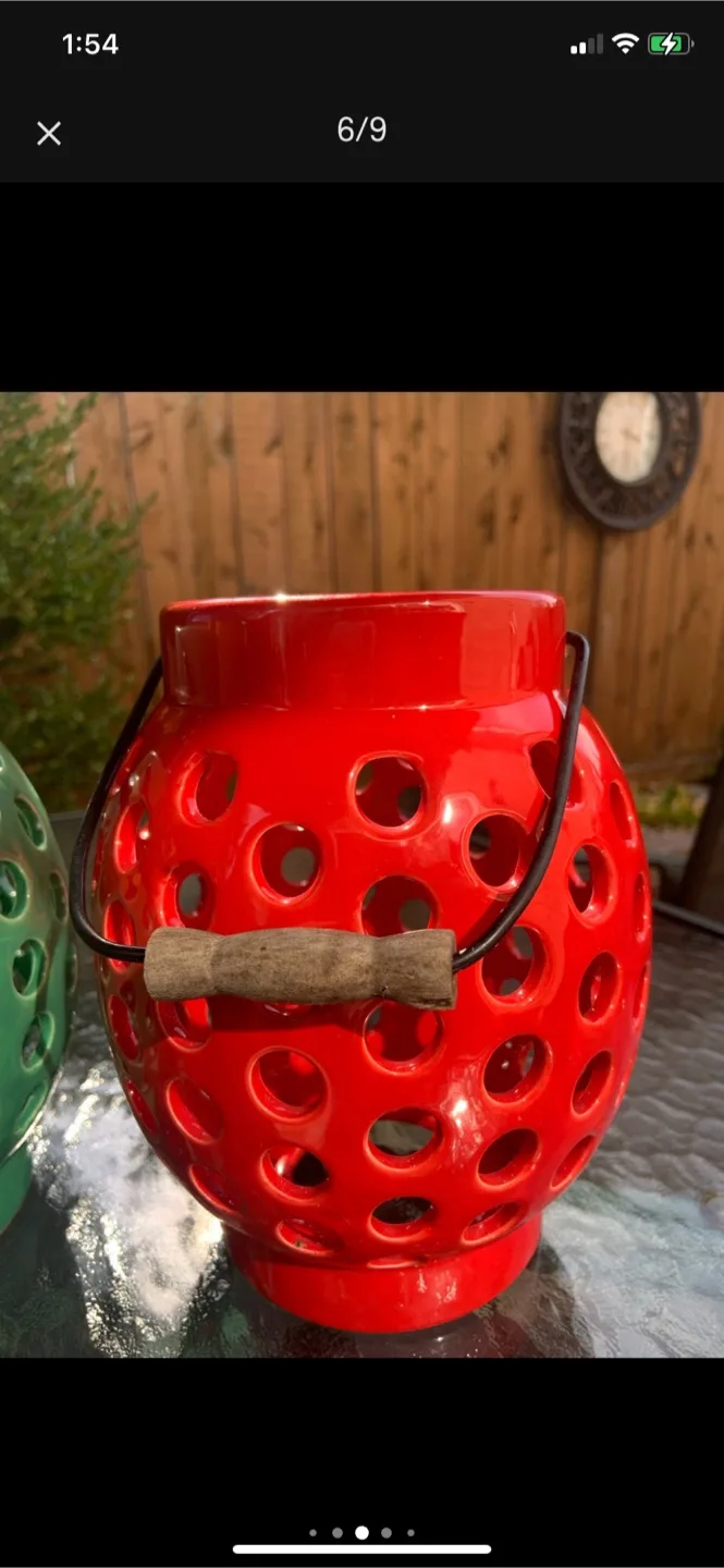 Decorative Candle Lanterns - Green & Red image indicator(6)