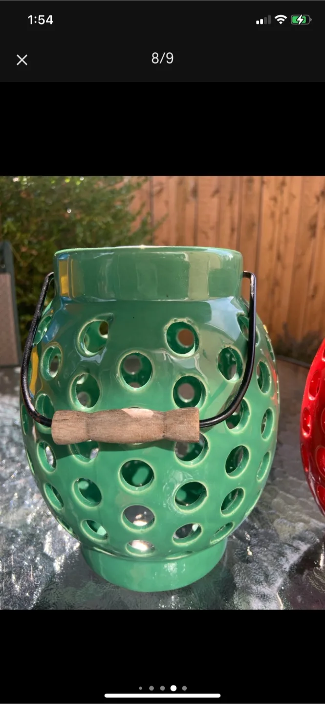 Decorative Candle Lanterns - Green & Red image indicator(8)