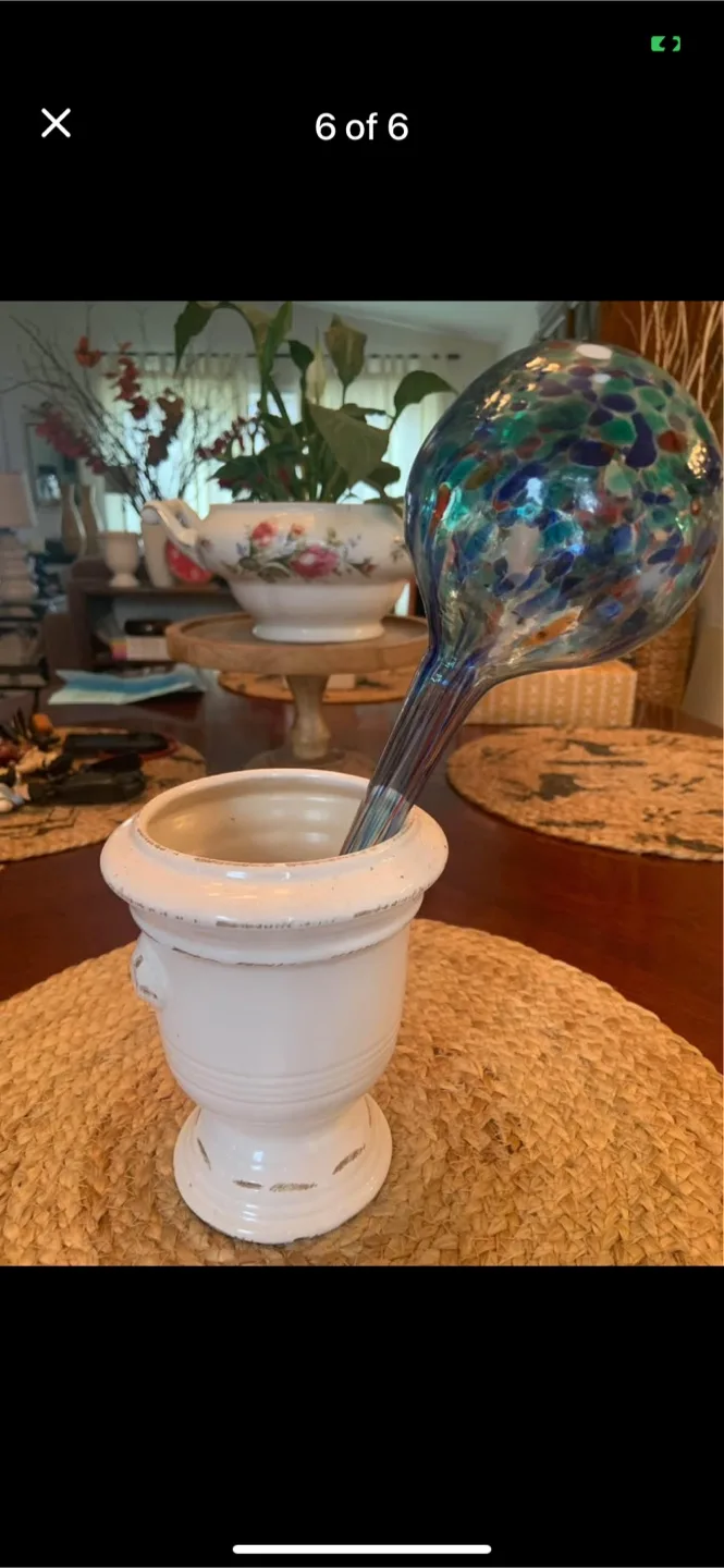 Colorful Glass Plant Watering Globe image indicator(5)