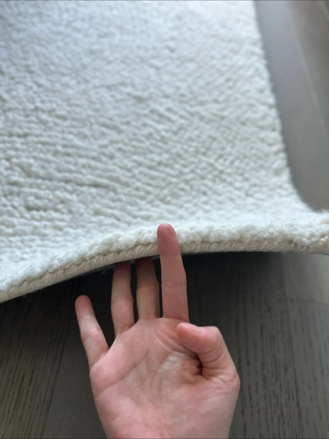 Moving Sale!!! White Wool Handmade Rug image indicator(2)