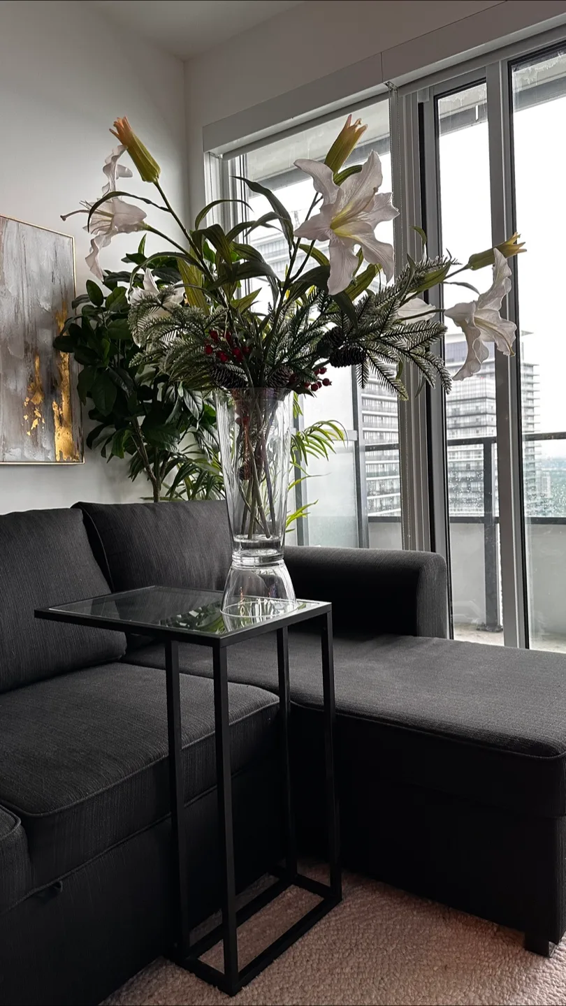 Moving Sale!! Side Table with Metal Frame image indicator(2)