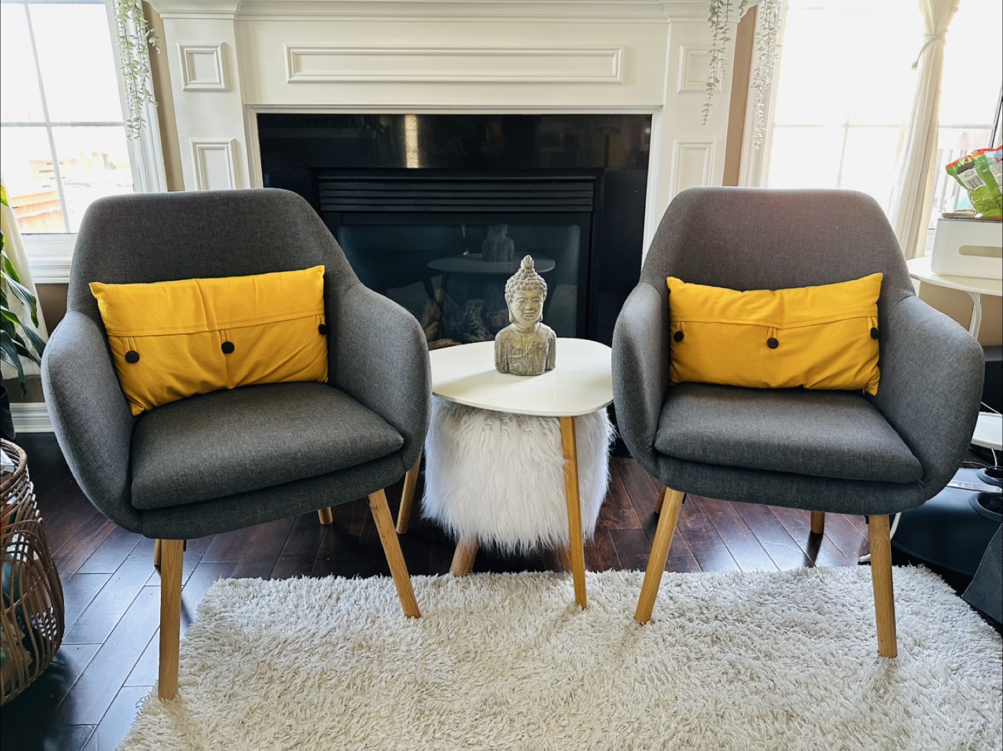 Set of 2 Grey Accent Chairs