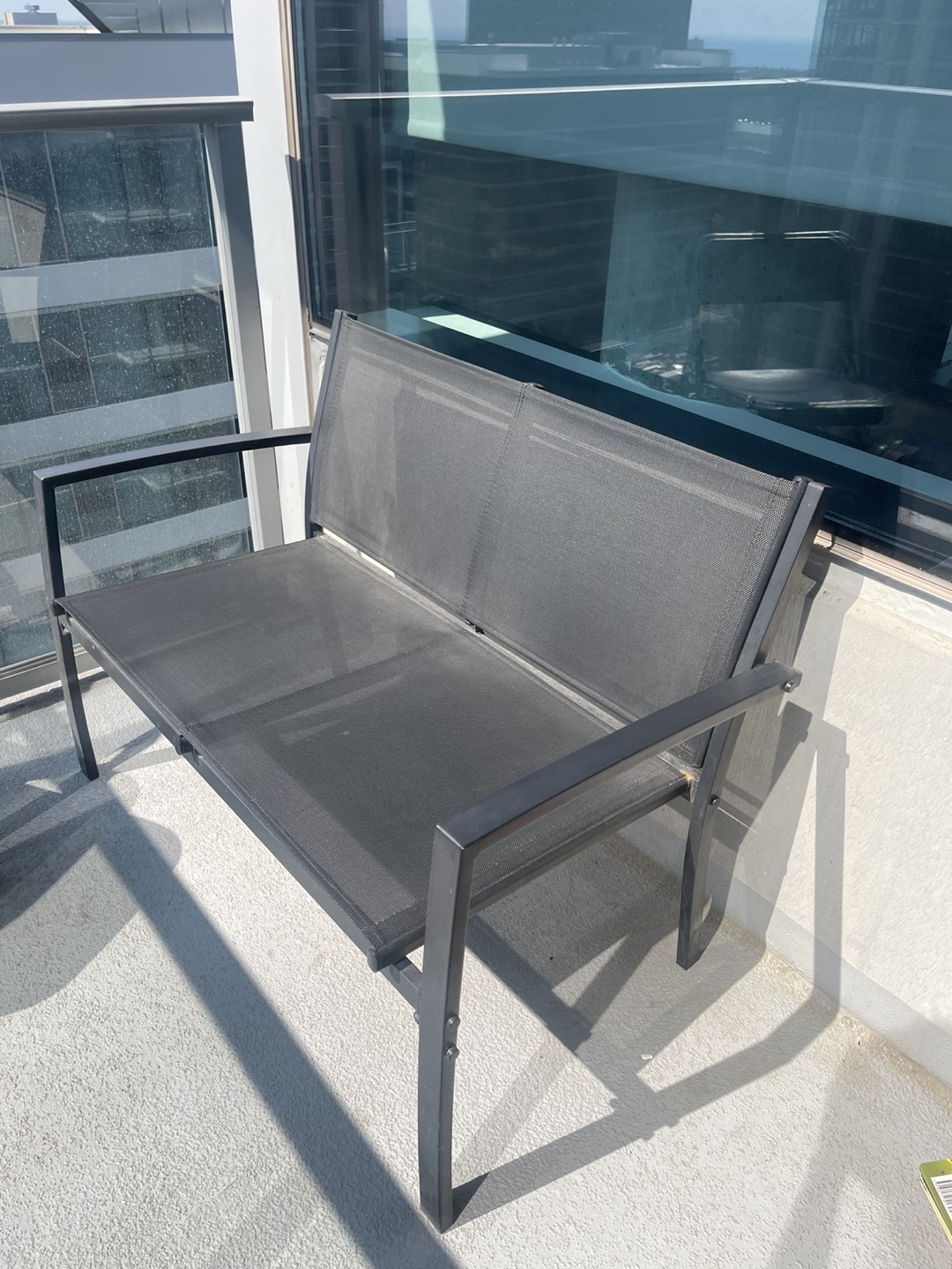 Outdoor Loveseat Bench and Folding Chairs