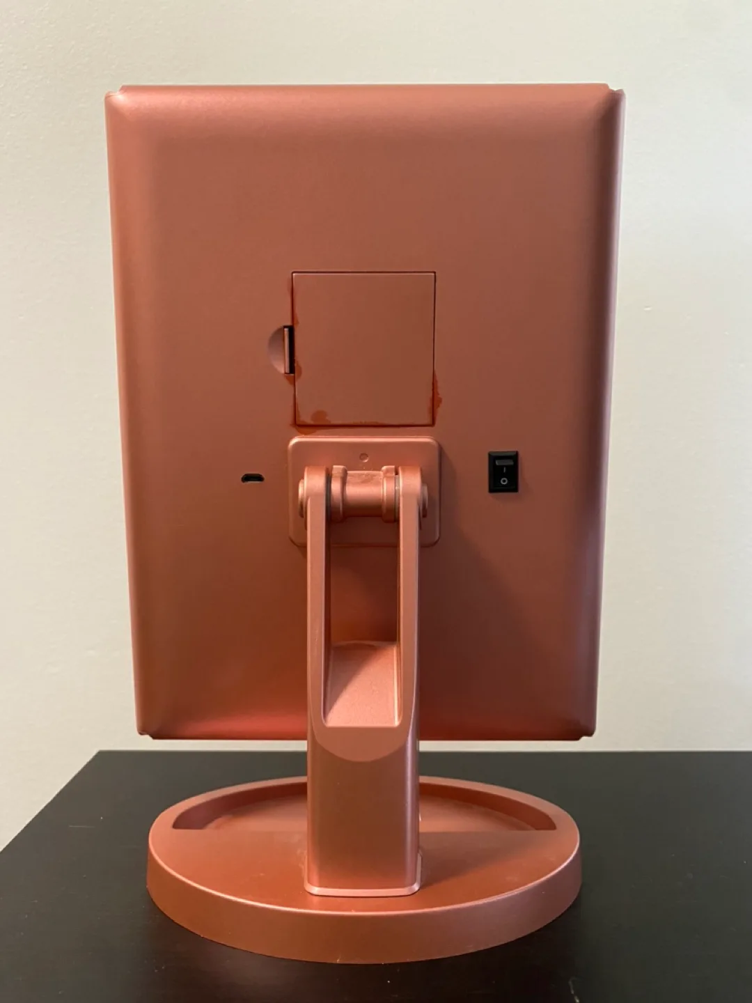 Pink Tri-fold LED Makeup Mirror image indicator(6)