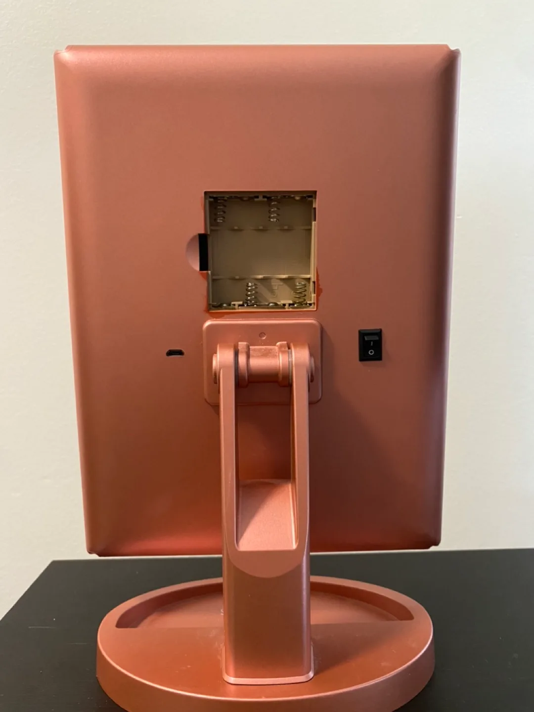 Pink Tri-fold LED Makeup Mirror image indicator(7)