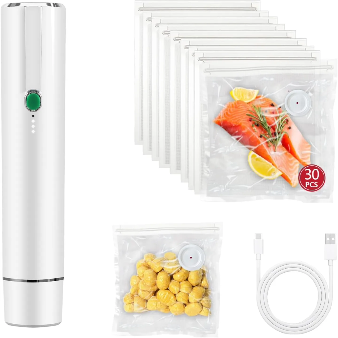 Portable Wireless Vacuum Sealer with 30 Bags thumbnail