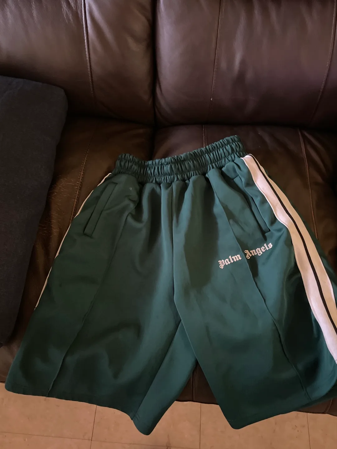 Palm Angels Green Track Shorts thumbnail