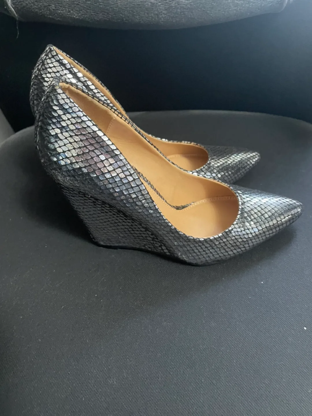 Call It Spring Silver Wedge Heels - Size 6 image indicator(2)