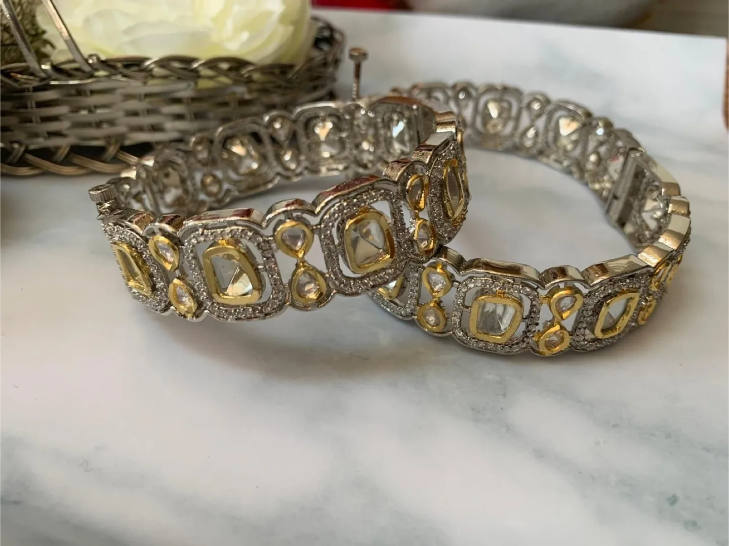 Fashion Bangles with Polki image indicator(5)