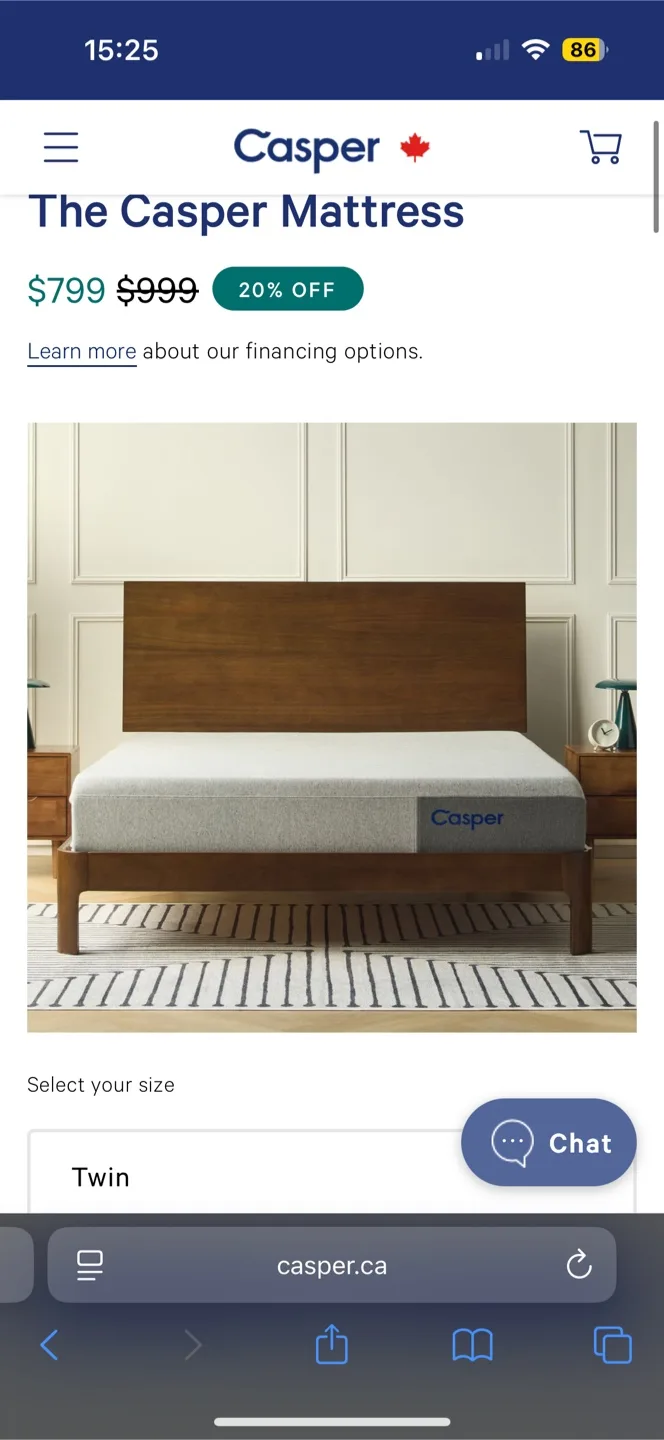 Casper Twin Mattress & White Metal Bed Frame image indicator(3)