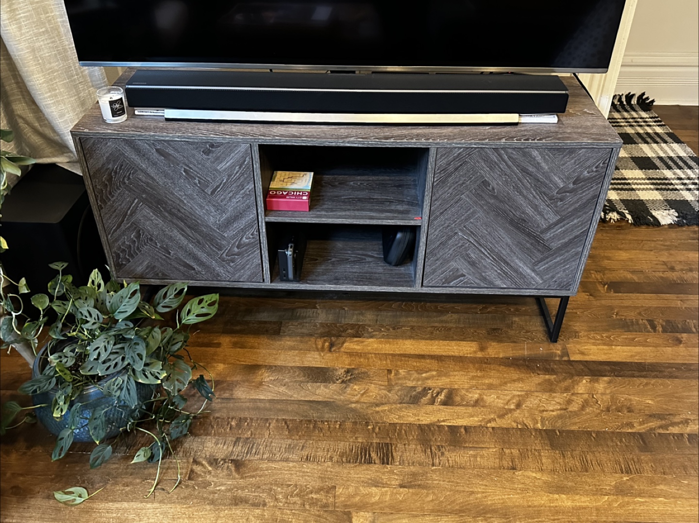 Gray TV Stand - Like new!