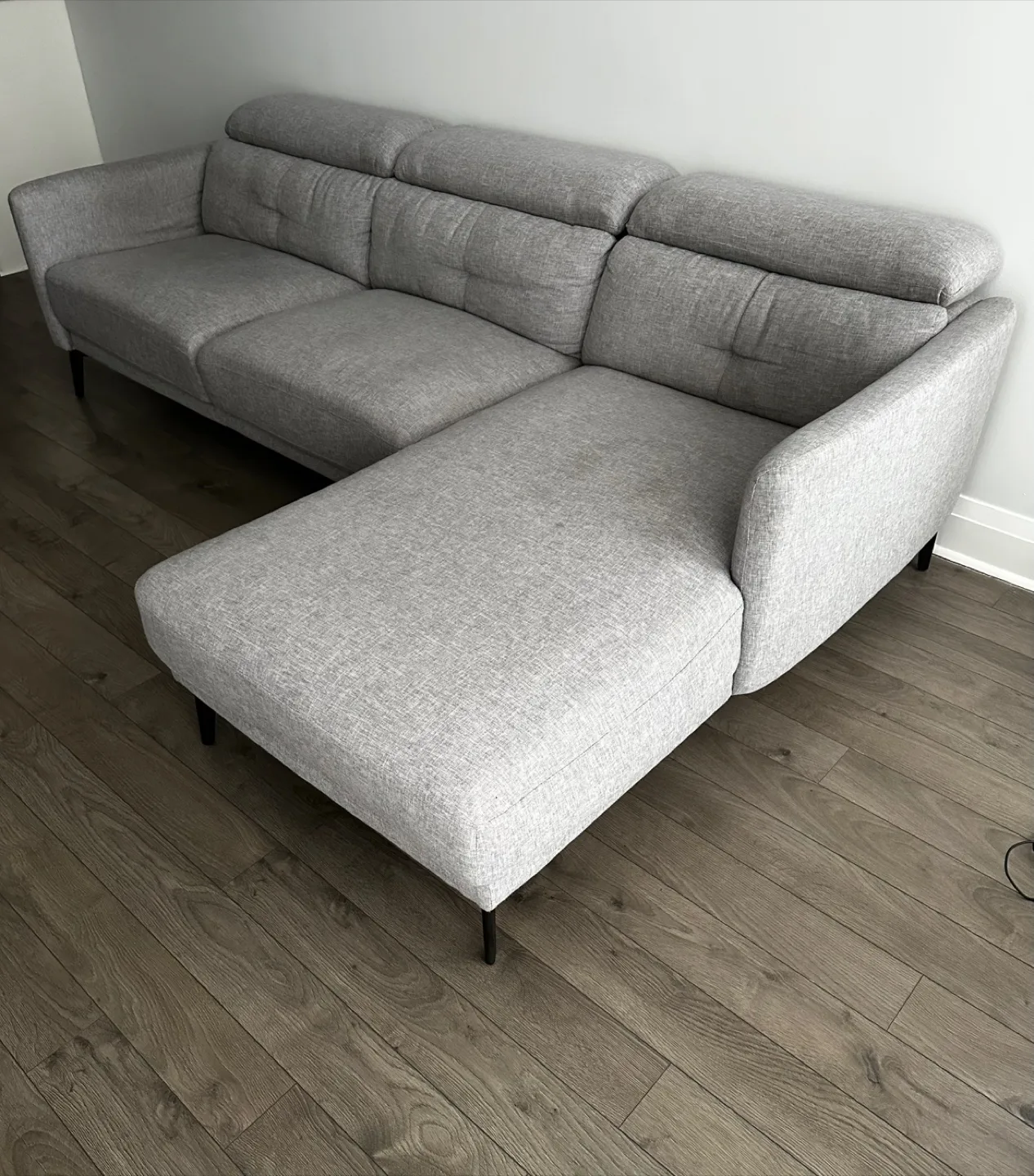 Grey Sectional Sofa with Chaise Lounge thumbnail