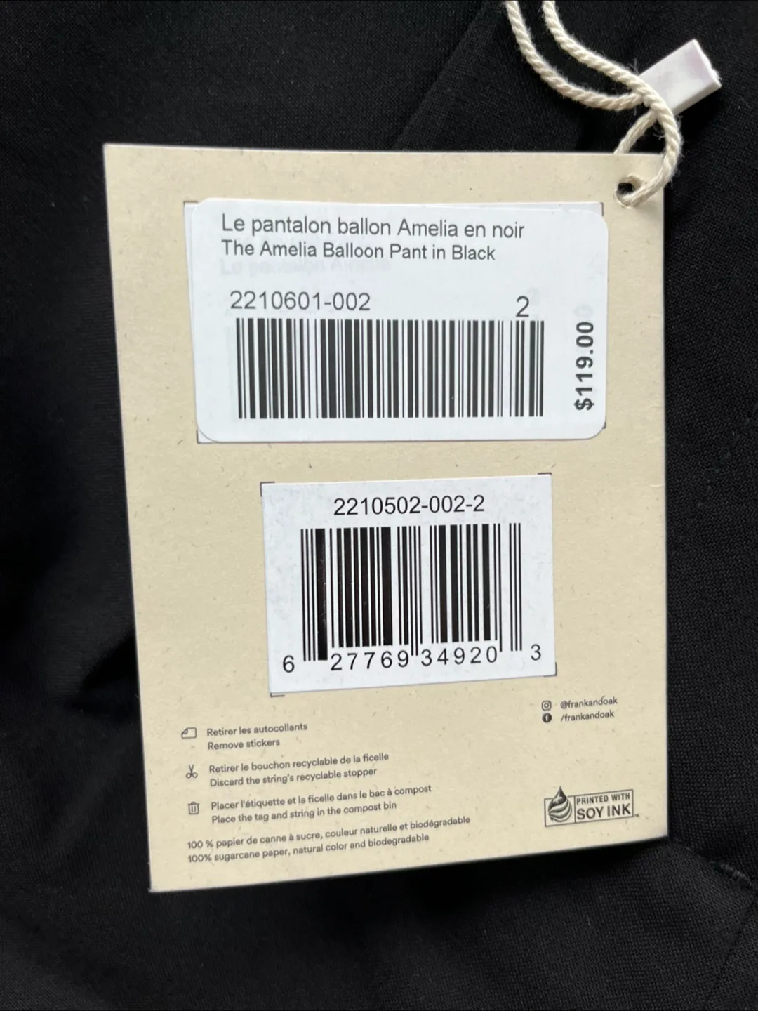 Frank And Oak Amelia Balloon Pant - Black (brand new) image indicator(5)