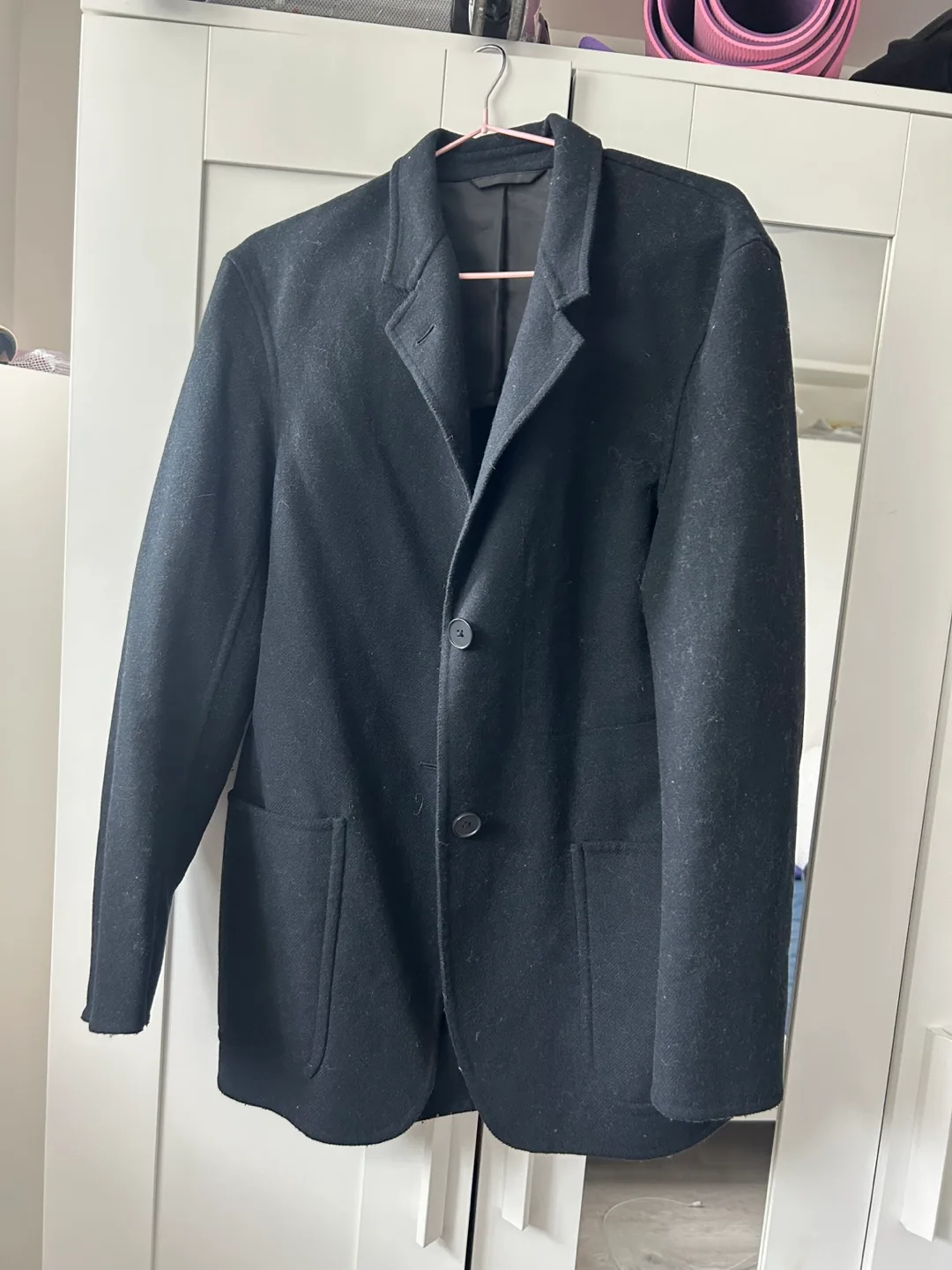 Uniqlo Black Wool Blend Blazer thumbnail