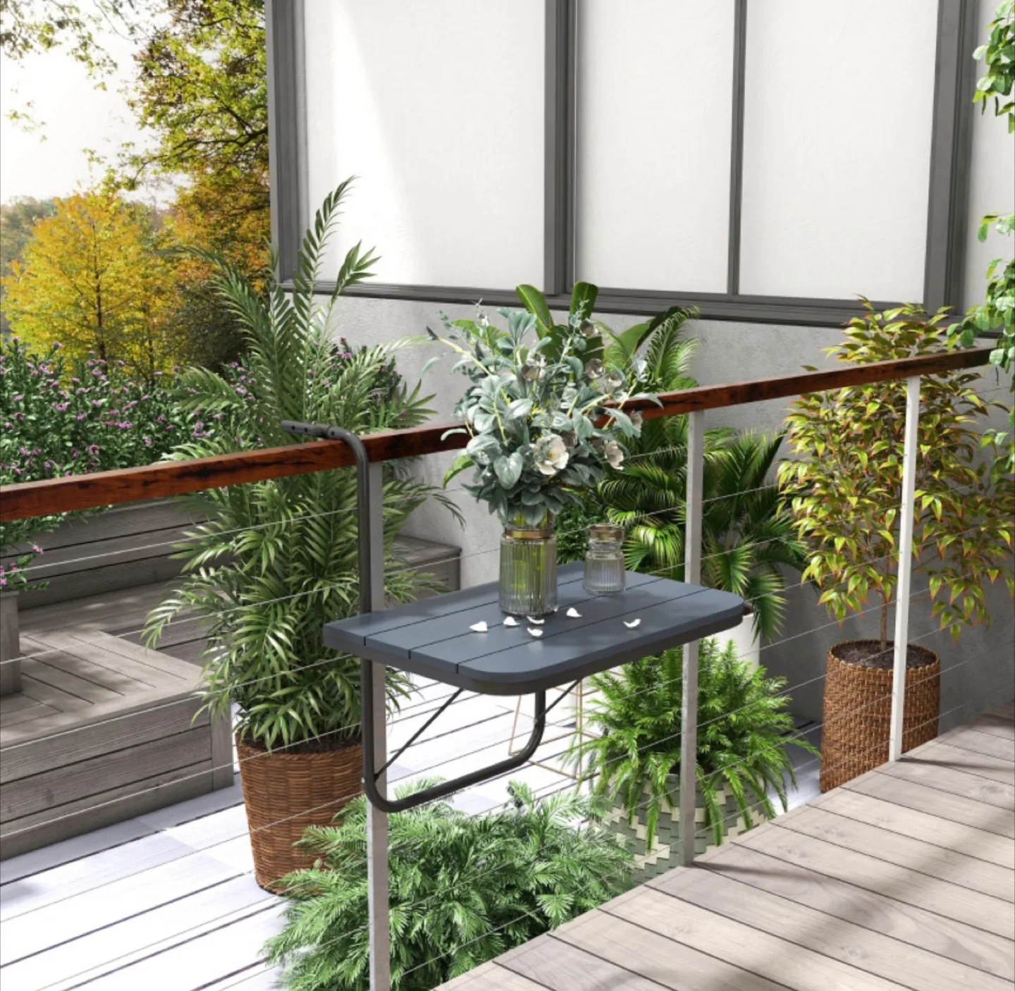 OUTDOOR HANGING ADJUSTABLE BELCONY TABLE thumbnail