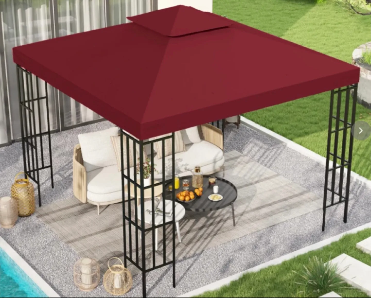 USED 10-ft x 10-ft GAZEBO REPLACEMENT CANOPY- SUN DAMAGE thumbnail