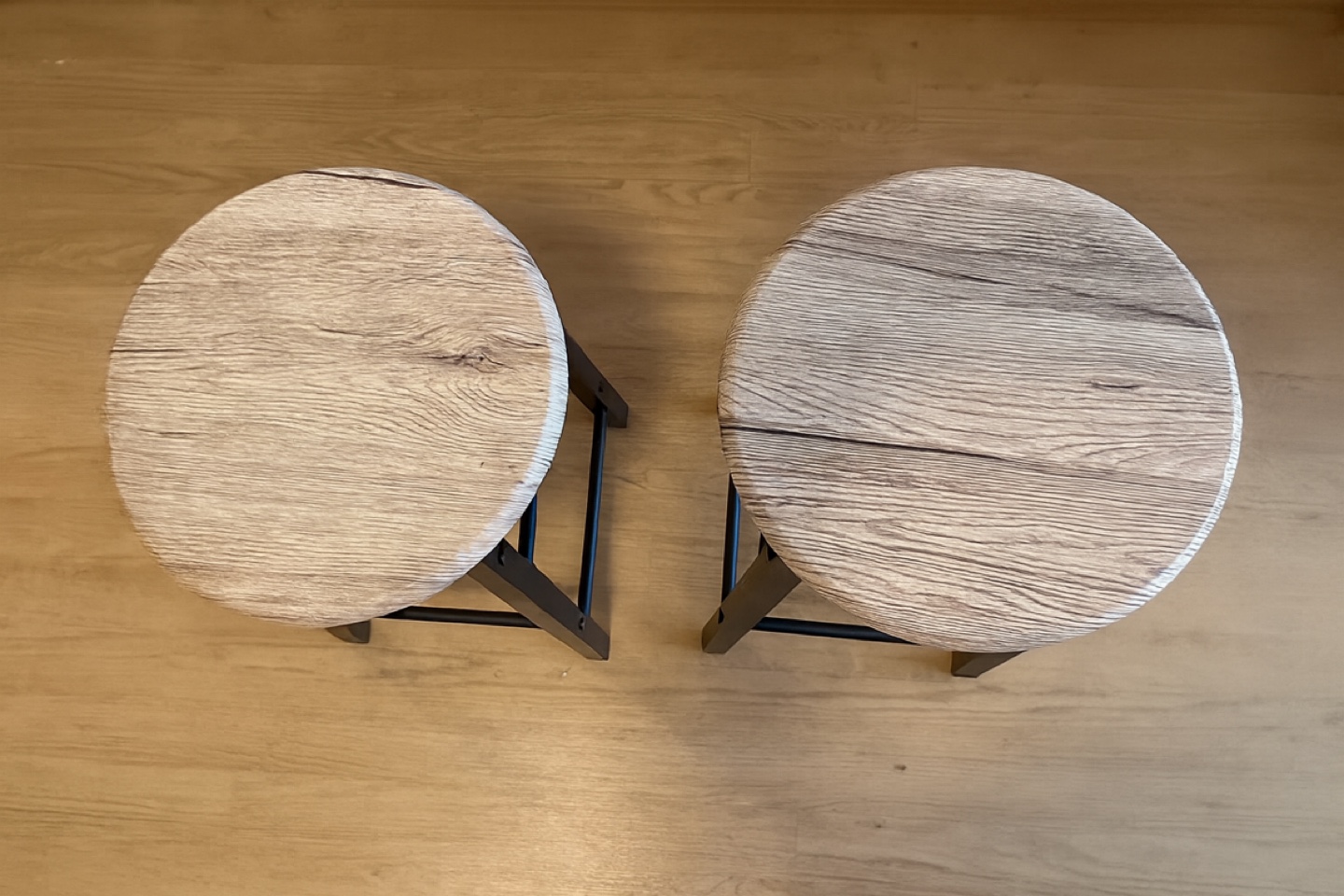 Two Black & Wood Bar Stools - photo 2
