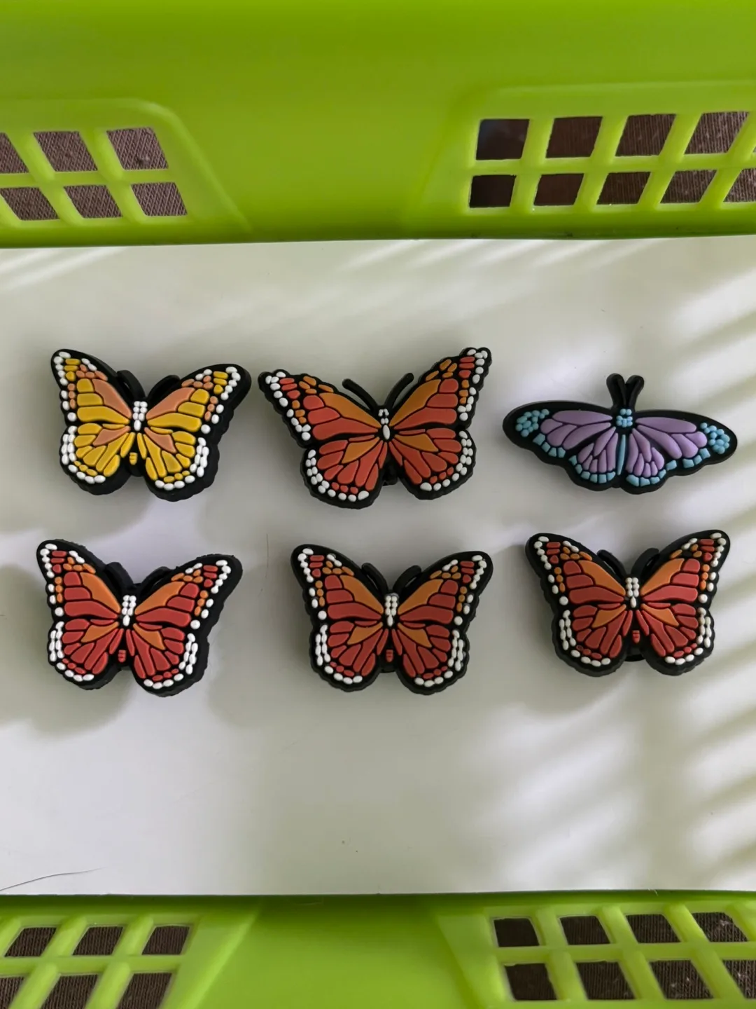 Six colourful butterfly Jibbitz charms thumbnail
