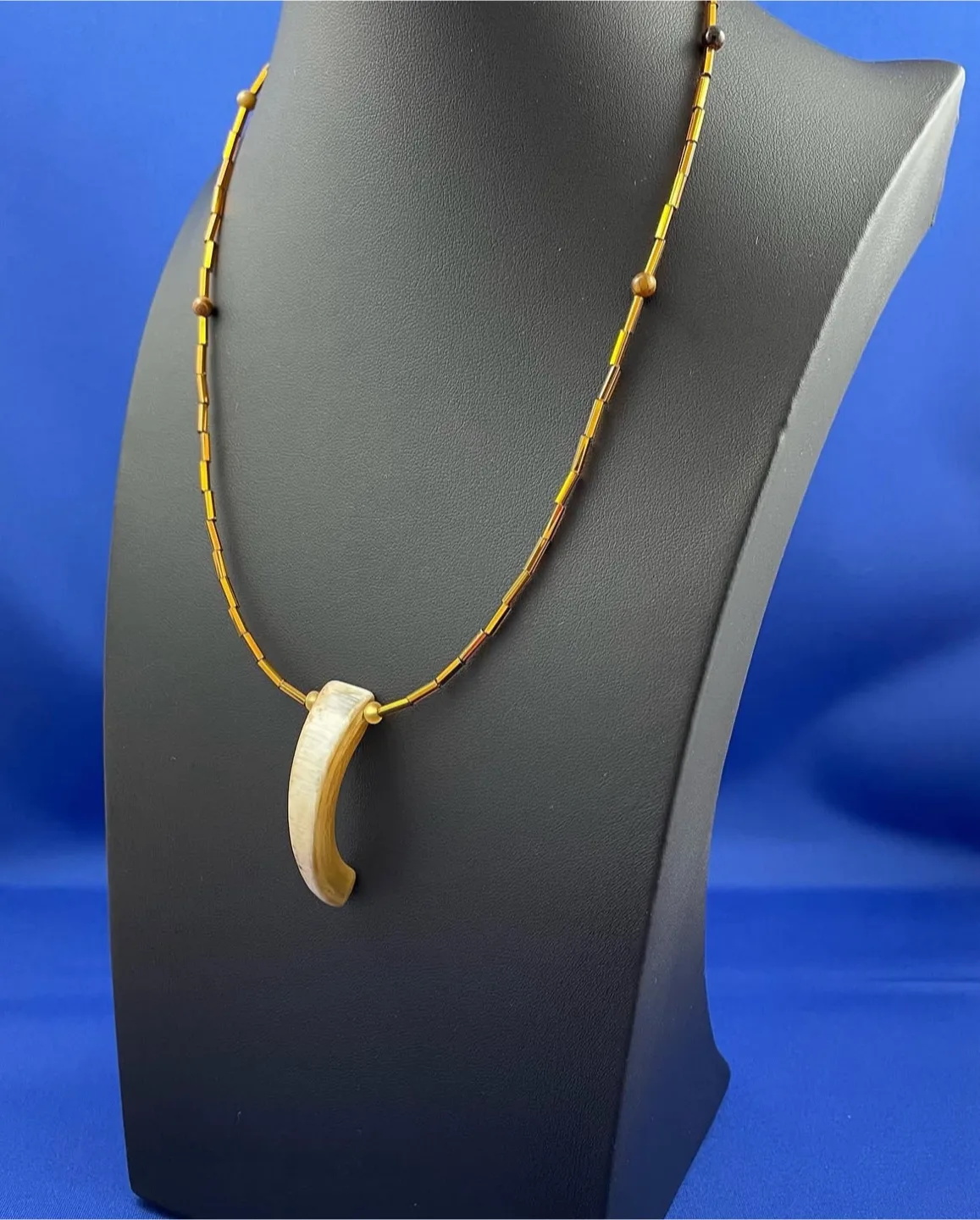#freecycle, Carved horn pendant necklace thumbnail