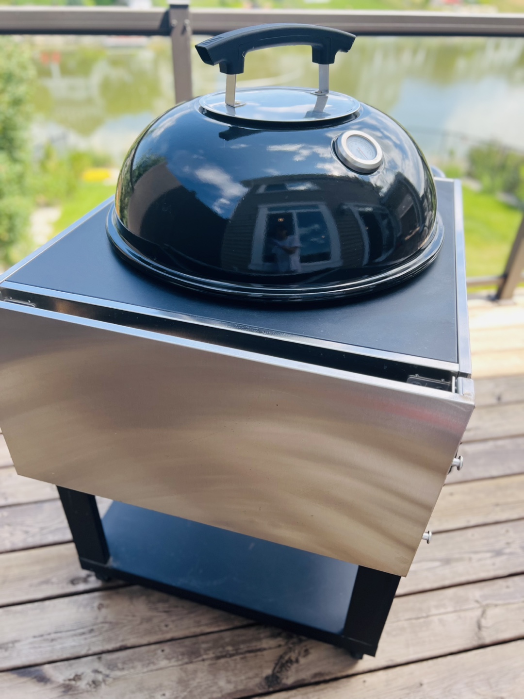 Nexgrill 22" Charcoal Grill with Table Cart and Side Table