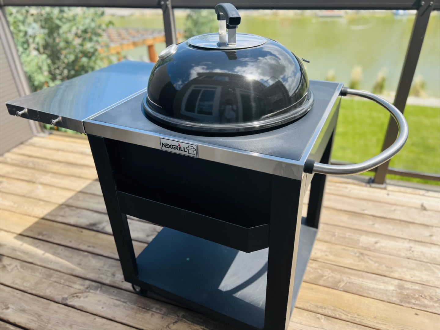 Nexgrill 22" Charcoal Grill with Table Cart and Side Table - photo 2