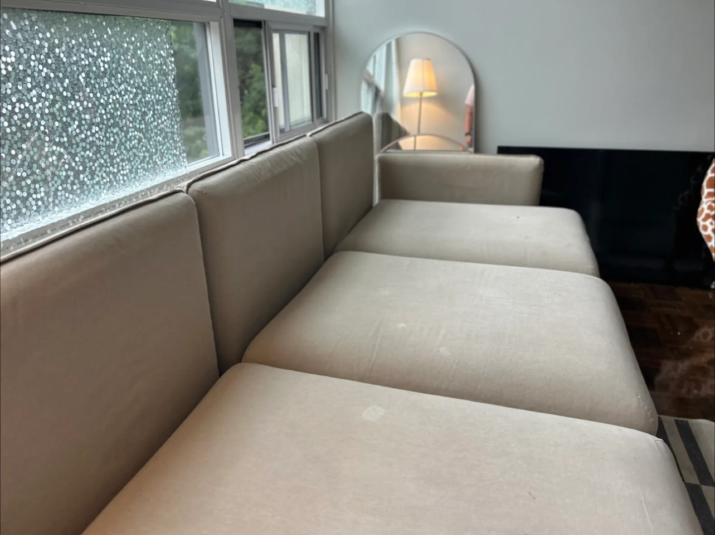 Beige Sectional Sofa with Pull-Out Bed image indicator(4)