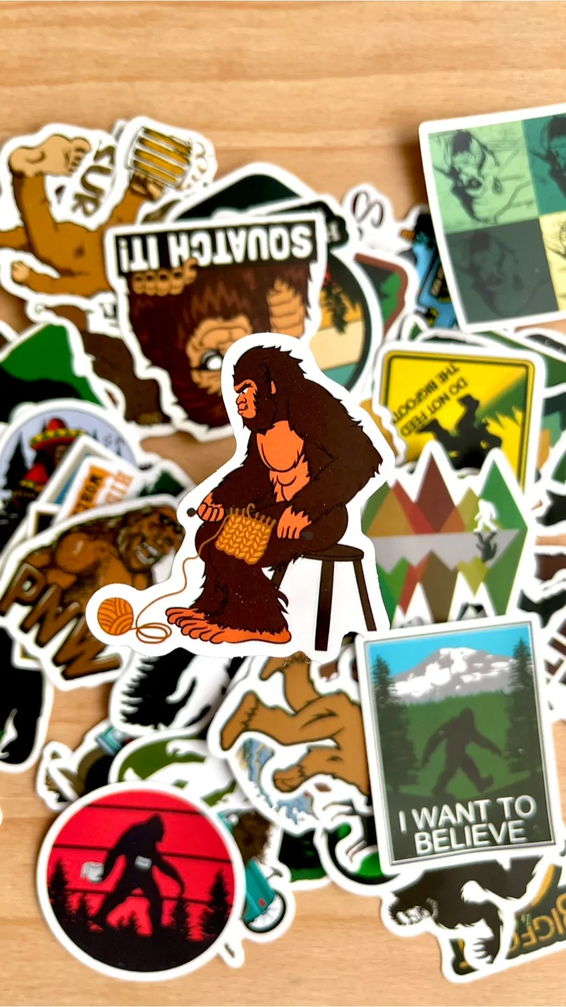 Pack of 50 Bigfoot Sasquatch Stickers thumbnail