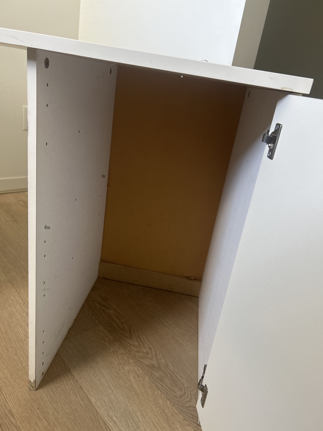 Used White Desk with Storage - photo 3